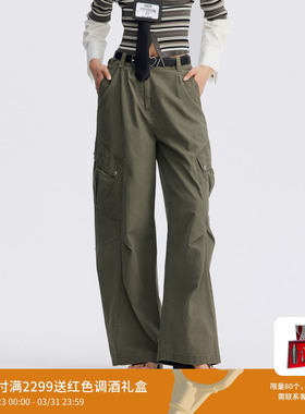 REVAN芮范设计师款百搭薄帆布弯刀工装裤RL71301109