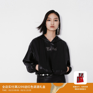 REVAN芮范设计师款 RM71002017 休闲感醋酸仿PU帽衫