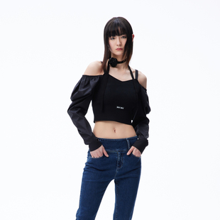 REVAN芮范设计师款 拼接毛织背心RN70801042 复古衬衫