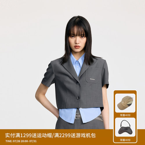 REVAN芮范设计师款无袖衬衫西装两件套RL32601211