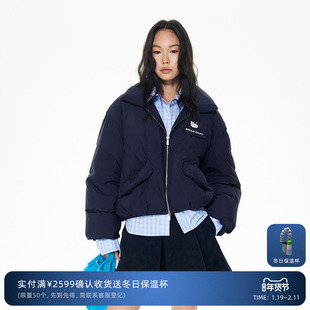 REVAN芮范小欧包派克藏蓝色miu系羽绒服RL90501076