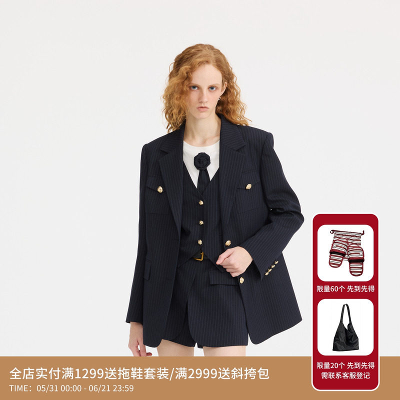 REVAN芮范设计师款花朵领带假两件拼接T恤RL11001023