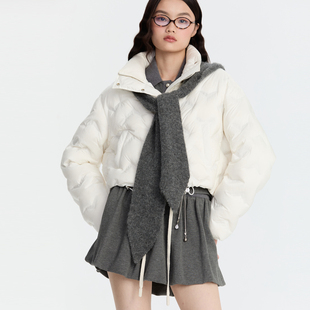 REVAN芮范设计师款减龄披肩围巾短羽绒服RM90501253