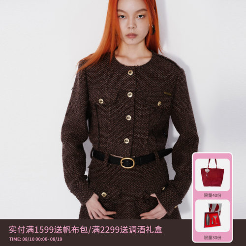 REVAN芮范设计师款复古箱型截短小香外套RM70105276