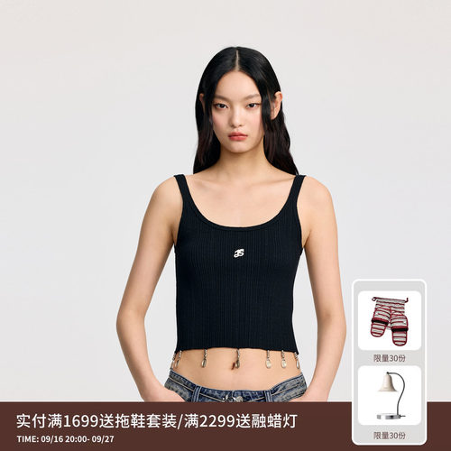 REVAN芮范设计师款闪耀金属贝壳针织背心RL31202076
