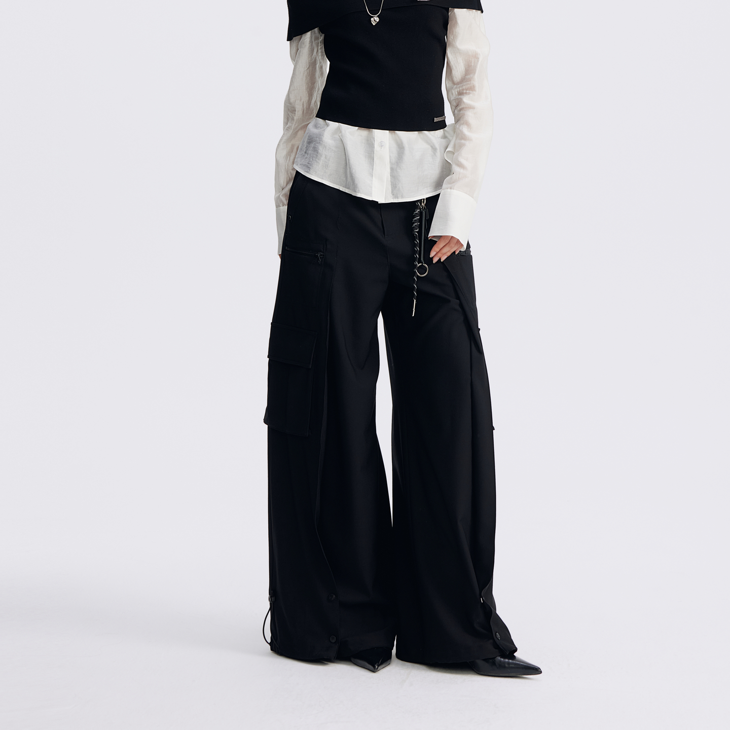 REVAN芮范设计师款帅气垂坠感挂坠工装裤RL71301159