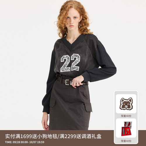 REVAN芮范设计师款趣味混搭假两件连衣裙RL11101115