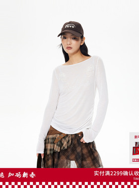 REVAN芮范设计师款浪漫绣花薄透打底衫RL90801145