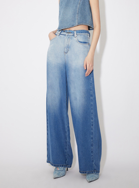 REVAN芮范设计师款度假风直筒天丝牛仔裤RM31302157