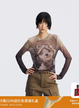 REVAN芮范设计师款萌宠飞行员双面印单衣RL70801200