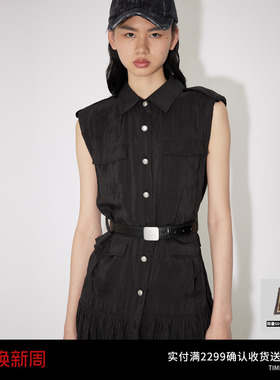 REVAN芮范设计师款酷感黑色无袖连衣裙RM31101237