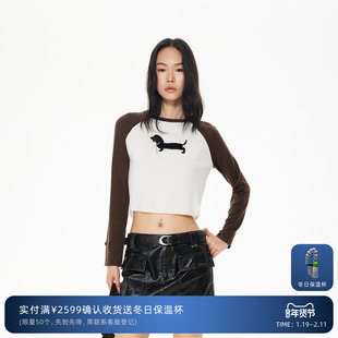 REVAN芮范设计师款萌趣腊肠狗插肩袖毛衫RL90601029