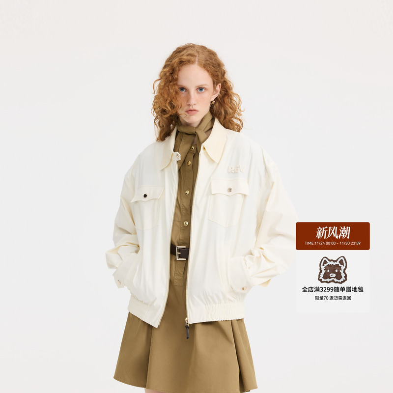 REVAN芮范2025春季新品设计师款简约质感米白色外套RL10105180