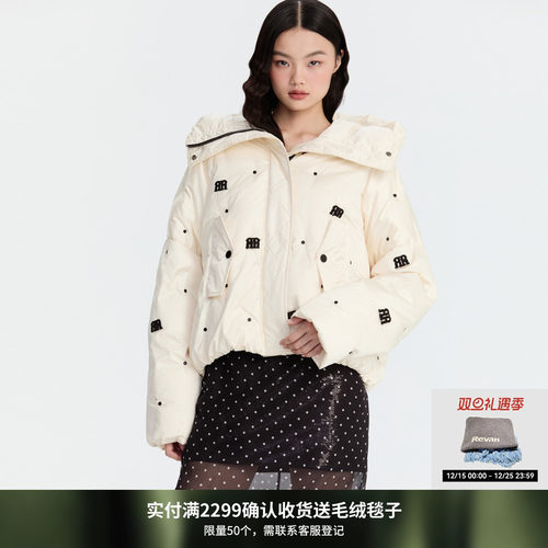 REVAN芮范设计师款质感短款白色羽绒服RM90501258