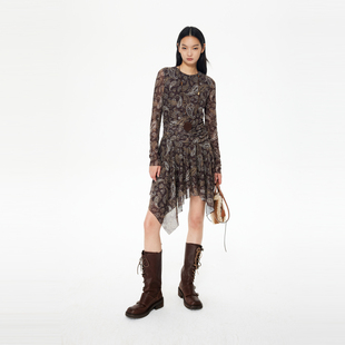 REVAN芮范设计师款 波西米亚风网纱连衣裙RL91101391