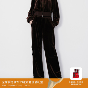 REVAN芮范设计师款 RM71301089 摩卡棕色丝绒降落伞裤