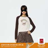 RK10601074 毛衫 REVAN芮范设计师款 复古做旧印花微透插肩袖