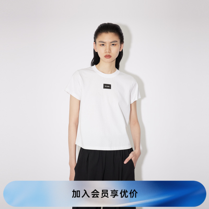 REVAN芮范2024夏季新品设计师款简约百搭logo标白色T恤RM31001051
