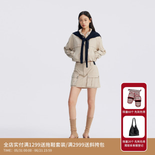 REVAN芮范设计师款运动风毛织披肩套装RL72403152