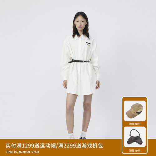 REVAN芮范设计师款松弛感米白衬衫连衣裙RM71101144