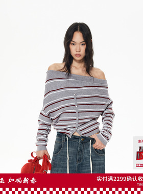 REVAN芮范设计师款松弛感不对称露肩毛衫RL90601397