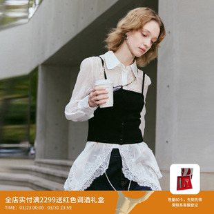 REVAN芮范设计师款 RL10902350 蕾丝下摆衬衫