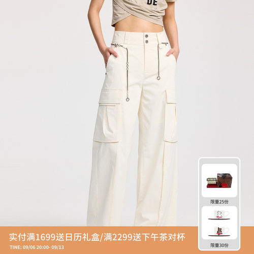 REVAN芮范设计师款酷感金属腰链工装裤RL31301132