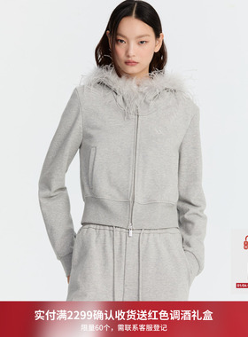 REVAN芮范设计师款质感浅灰色针织短外套RM90105211