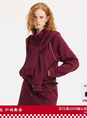 REVAN芮范设计师款运动风披肩卫衣短外套RL10105175