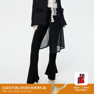 REVAN芮范设计师款 RK11301090 新骑士精神针织黑色屁帘马蹄裤