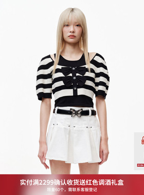 REVAN芮范设计师款俏皮蝴蝶结两件套毛衣RN30601075