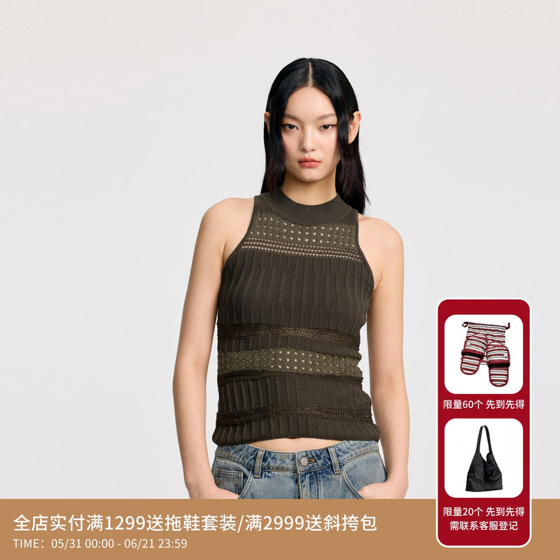 REVAN芮范设计师款质感中高领毛衫背心RL31202212
