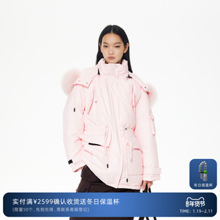 REVAN芮范设计师款可拆卸貉子毛领羽绒服RL90502456