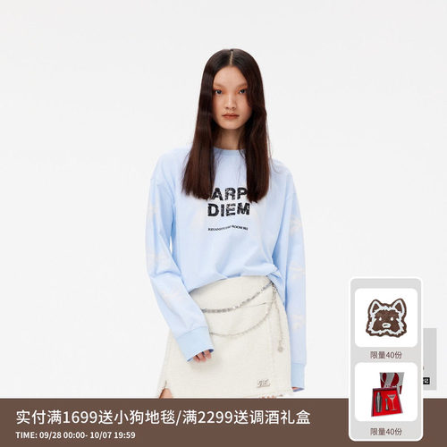 REVAN芮范设计师款甜酷风蝴蝶结长袖卫衣RM11001023