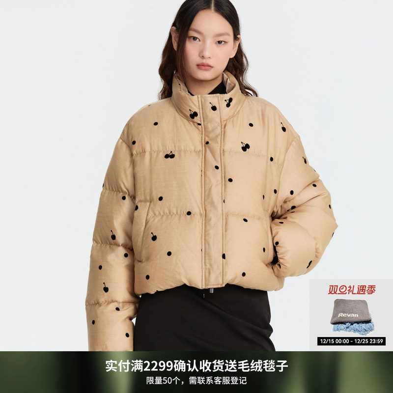 REVAN芮范设计师款质感雪纺波点羽绒服RM90501084