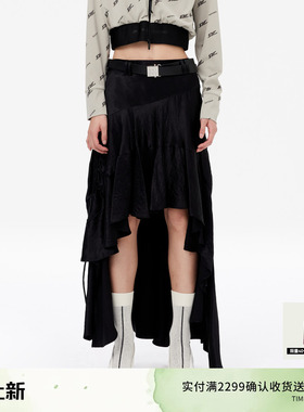 REVAN芮范设计师款甜酷风垂感荷叶边长裙RM11506229