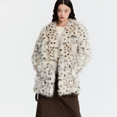 REVAN芮范设计师款 MobWife白狐豹纹皮草RM91701175