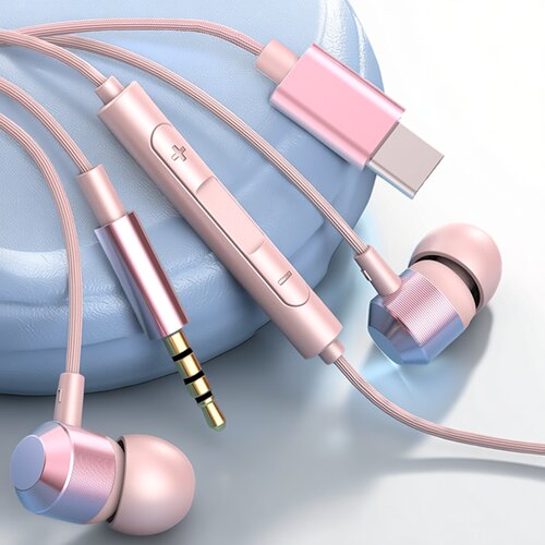 有线耳机typec接口通用华为vivo小米oppo高音质圆孔3.5mm游戏入式