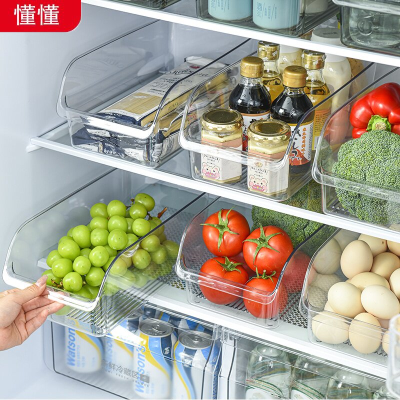 敞口冰箱收纳盒塑料抽屉式蔬菜水果整理盒冷藏冷冻储物盒饮料筐