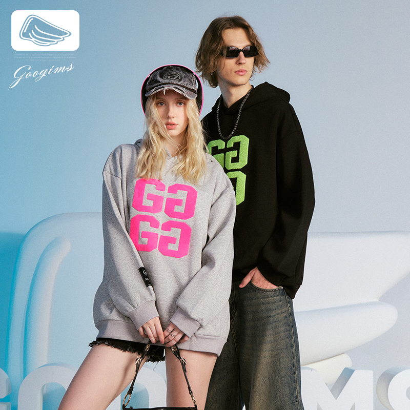 GOOGIMS连帽加绒卫衣男女同款
