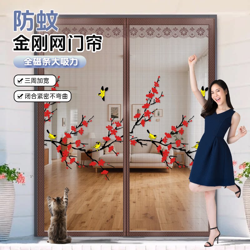 防蚊门帘2025新款全磁条自吸纱图片