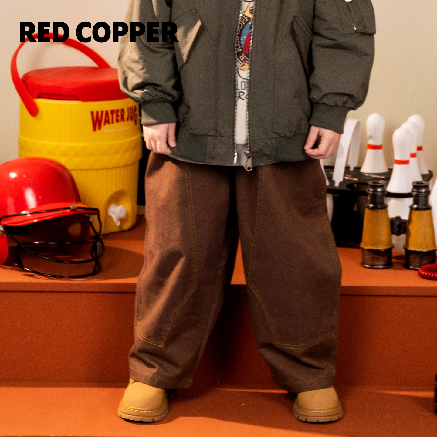 redcopper童装男童女童2025新款秋冬季儿童休闲裤阔腿裤纯棉长裤