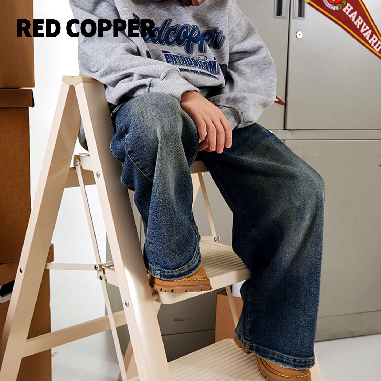 redcopper童装男童女童2025新款秋冬季裤子儿童美式宽松牛仔裤潮,童装/婴儿装/亲子装,儿童牛仔裤,淘宝优惠券,粉丝福利购,淘宝优惠卷