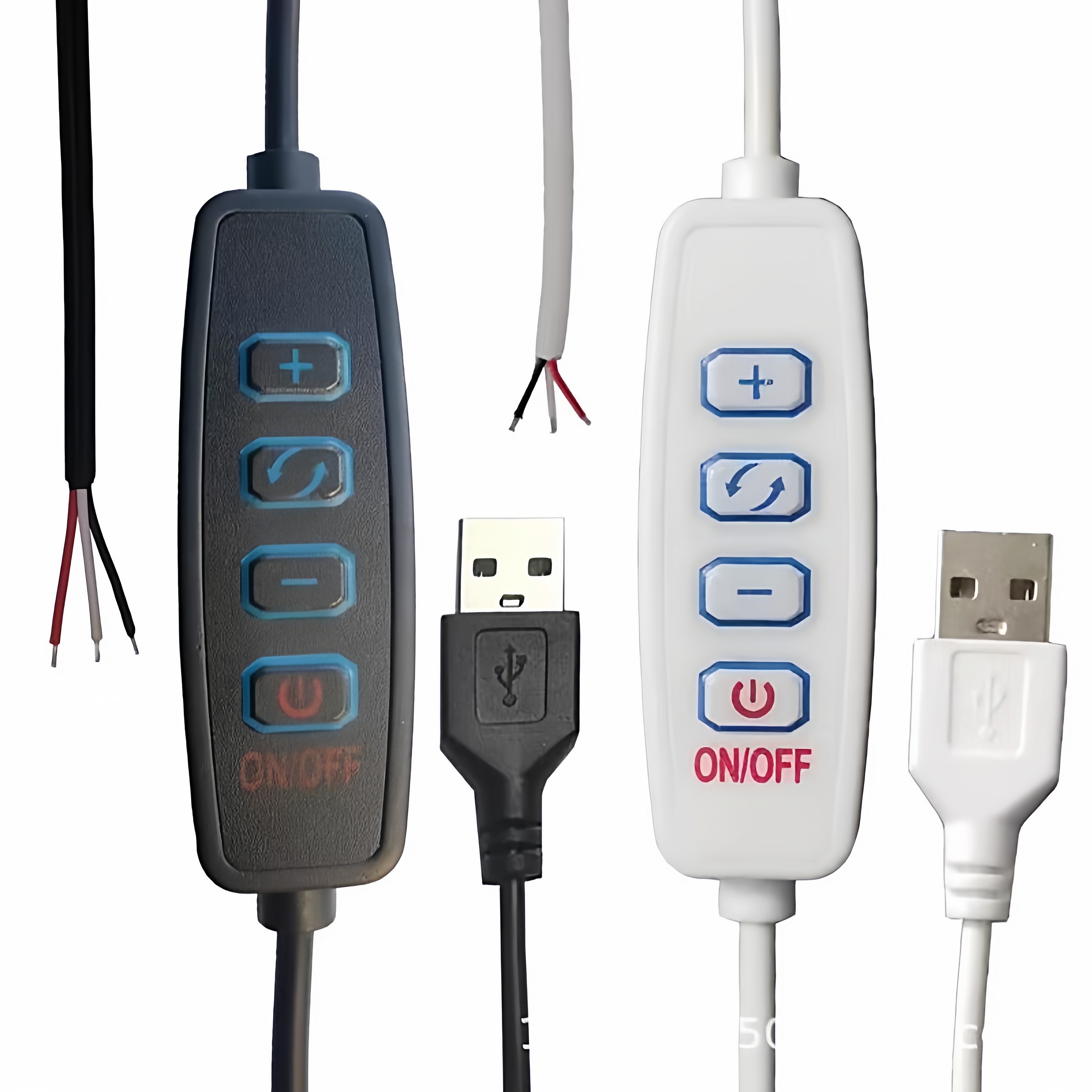 厂家直销USB5V开关线补光灯LED直播灯控制器调色三色四键电源线