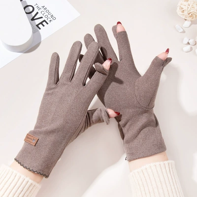 女德绒分指手套朋友露二指