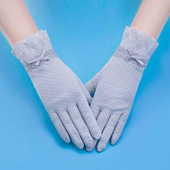 开车防晒手套女士夏季 纯棉防滑触屏宽松弹性户外防紫外线春秋 薄款