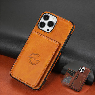 for iPhone13promax card wallet case适用苹果13手机壳新款皮质插卡13mini保护套防摔车载磁吸支架外壳男女