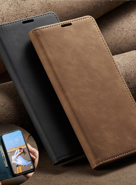 适用小米10Tpro手机壳xiaomi10tlite翻盖插卡皮质保护套POCO M3 Pro 5G全包F3防摔软壳复古purse wallet case