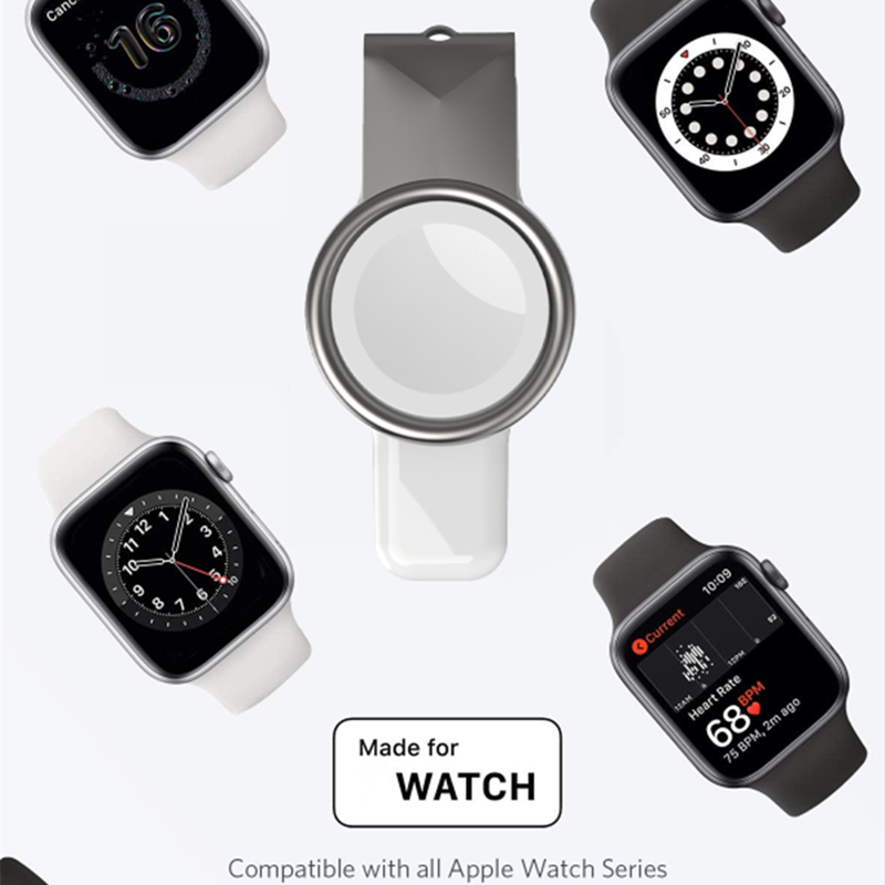 畅晟手表无线充电器座适用Apple苹果iWatch wireless charger迷你便携7/5/4/3/2代6se支持笔记本手机USBAC