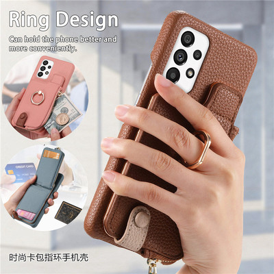 适用三星A555G手机壳插卡指环